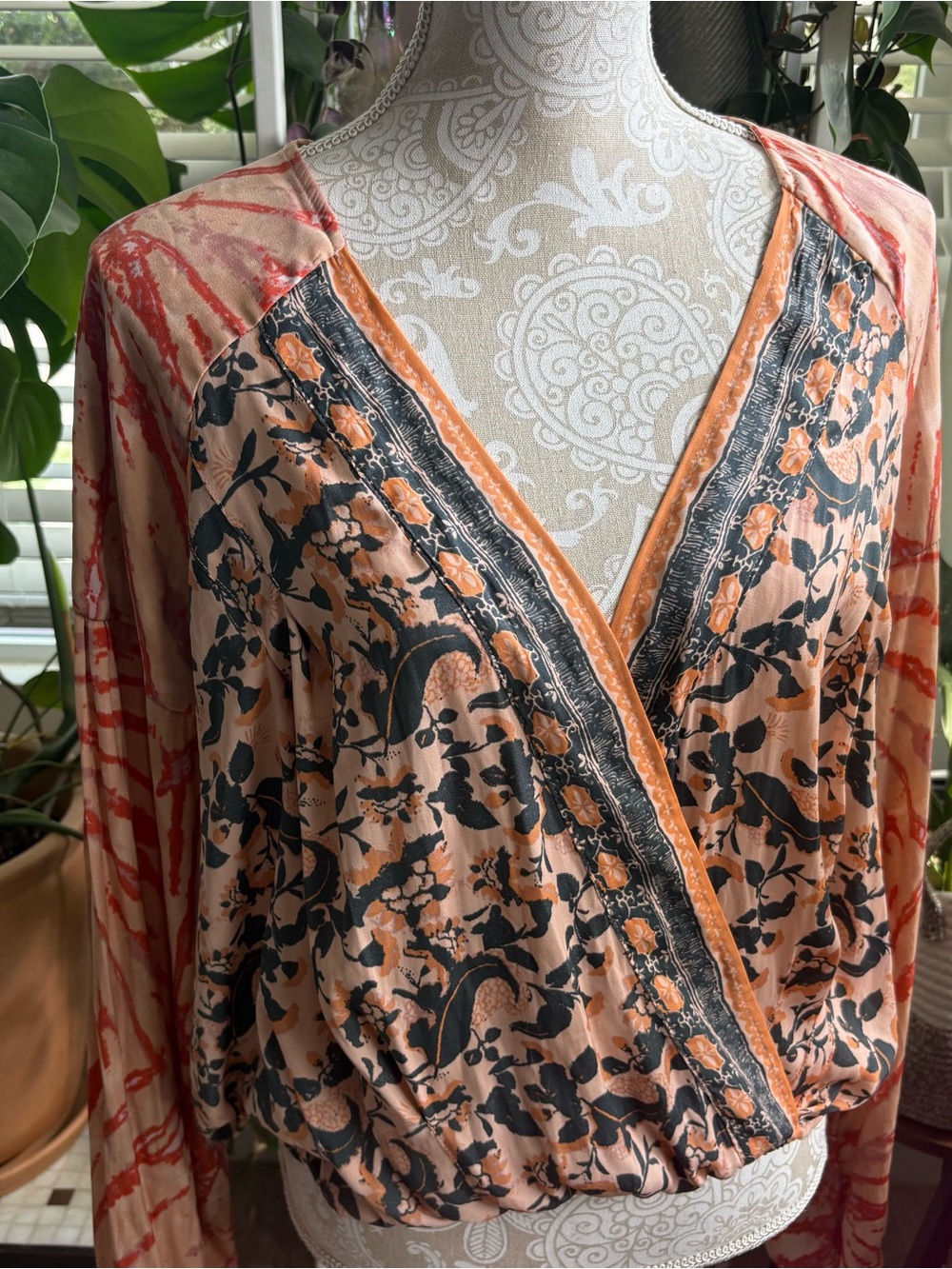 Boho Free People Tie Dye Blouse
